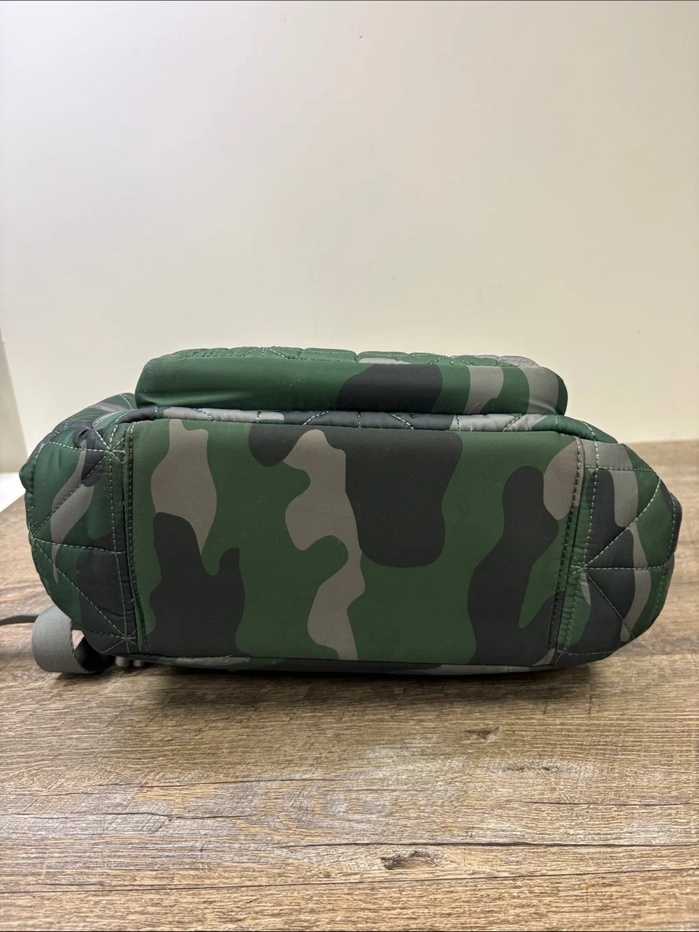 TWELVElittle Companion Backpack Diaper Bag Green Camo Quilted Changing Pad